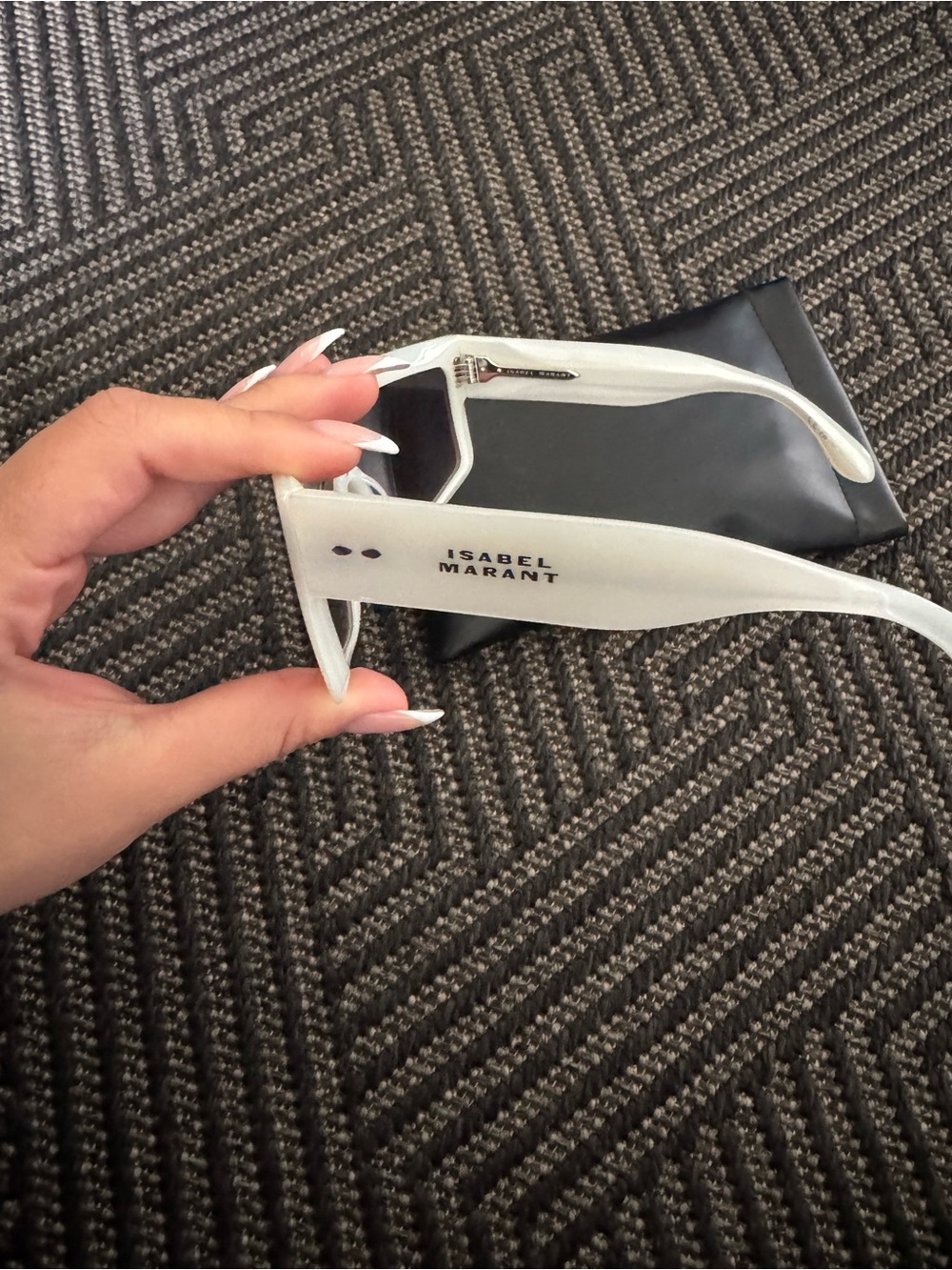 Isabel Marant White Shield Sunglasses with Gray Gradient Lenses - Picture 2 of 2
